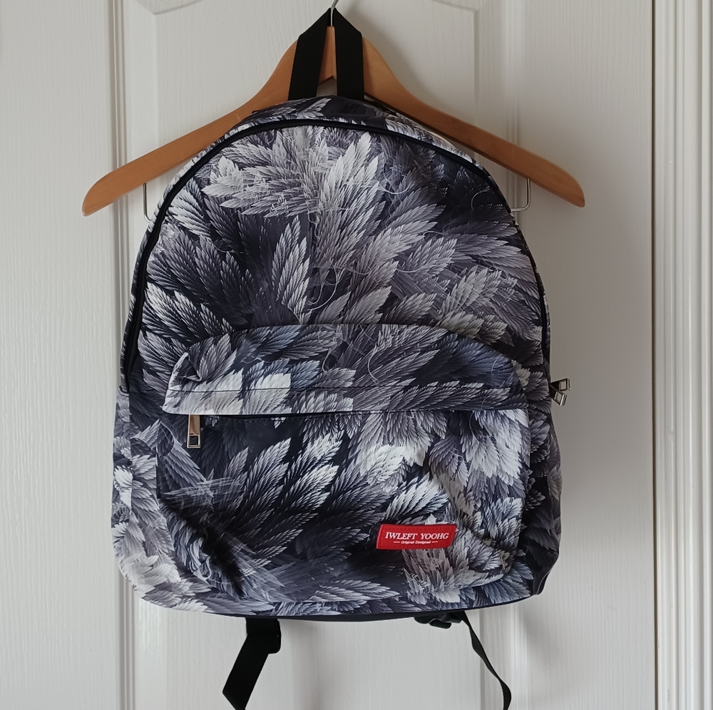 Floral School Backpack Puprle White Waterproof